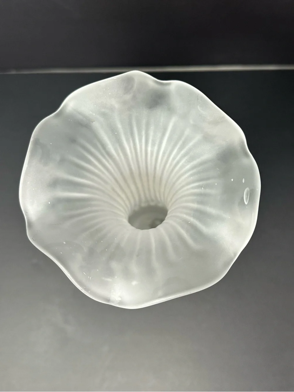 Two's Company Handblown Glass Ruffled Vase A1